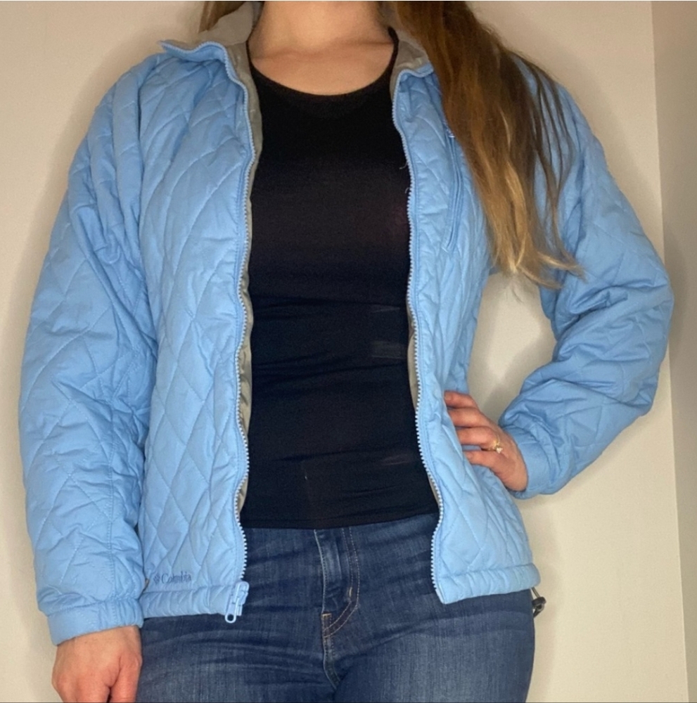 COLUMBIA Baby Blue Diamond Quilted Winter Coat - Medium